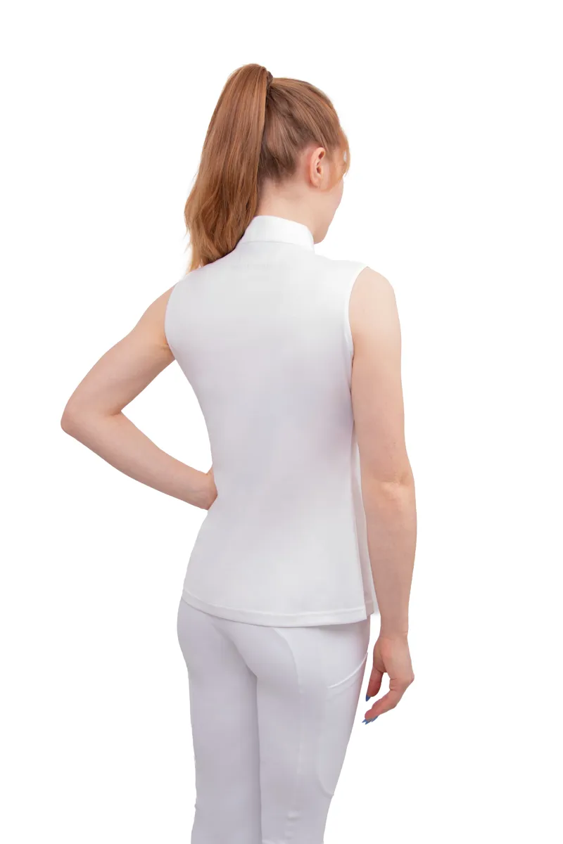 Hy Equestrian Sophia Sleeveless Show Shirt - White Pearl-1